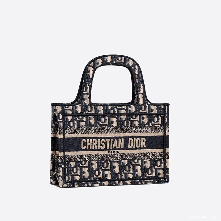 Cheap Tote Dior Motif Canvas Book Blue Mini Oblique 0725 Luxury